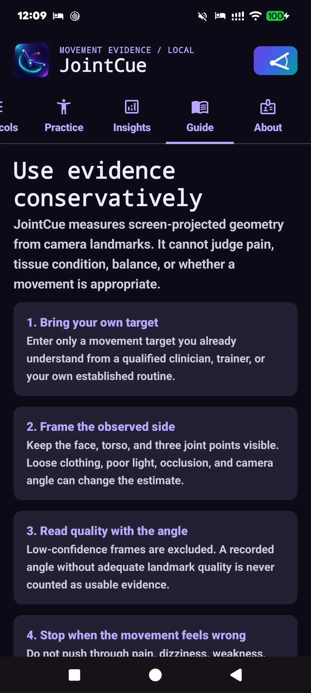 JointCue: Motion Practice screenshot